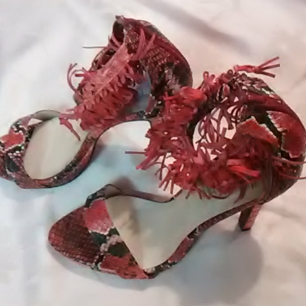 Simonelli sz7 snake print stiletto sandals